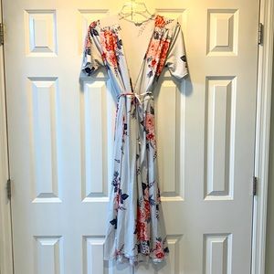 Les Amis floral wrap midi dress